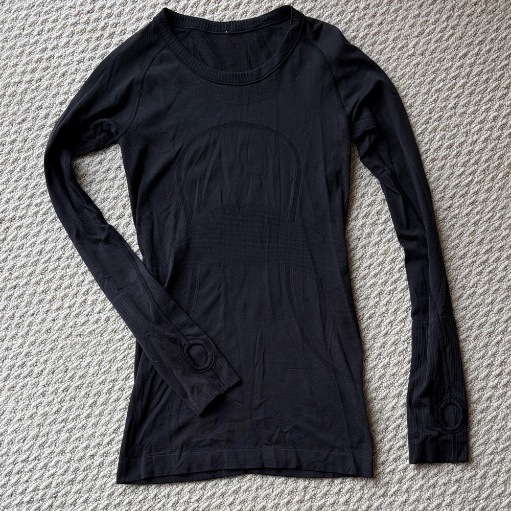 lululemon athletica Black Long-Sleeve Seamless Crew